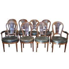 Antique Set of 8 Directoire style (Balloon) Dining Chairs