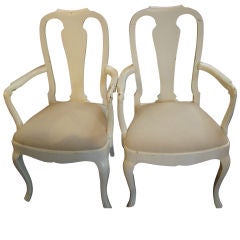 Pair of Swedish Gustavian Arm Chairs