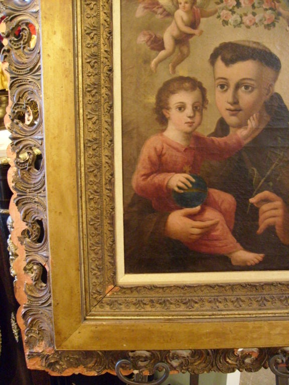 Saint Anthony Retablo with Orginial Frame
