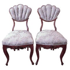 Antique Pair of Biedermeier Music Chairs