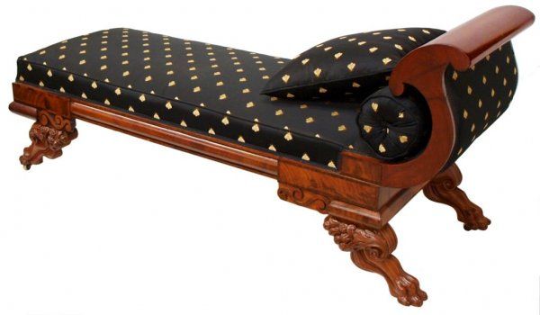 American Empire Revivial Mahogany Chaise Longue