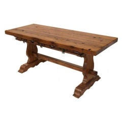Rustic French Pine Trestle Table/Desk/Sofa Table