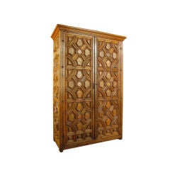 Large Spanish Colonial Style Entablature Armoire