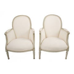 Antique Pair of Gustavian Bergeres