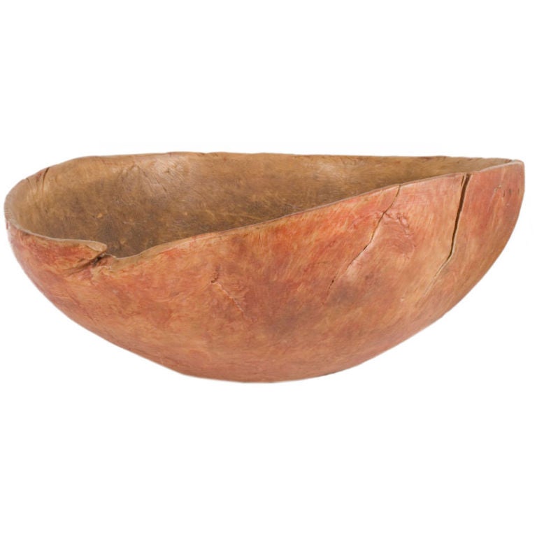 Red Wooden Bowl