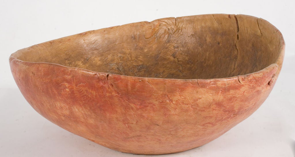 Red Wooden Bowl In Excellent Condition In Los Angeles, CA