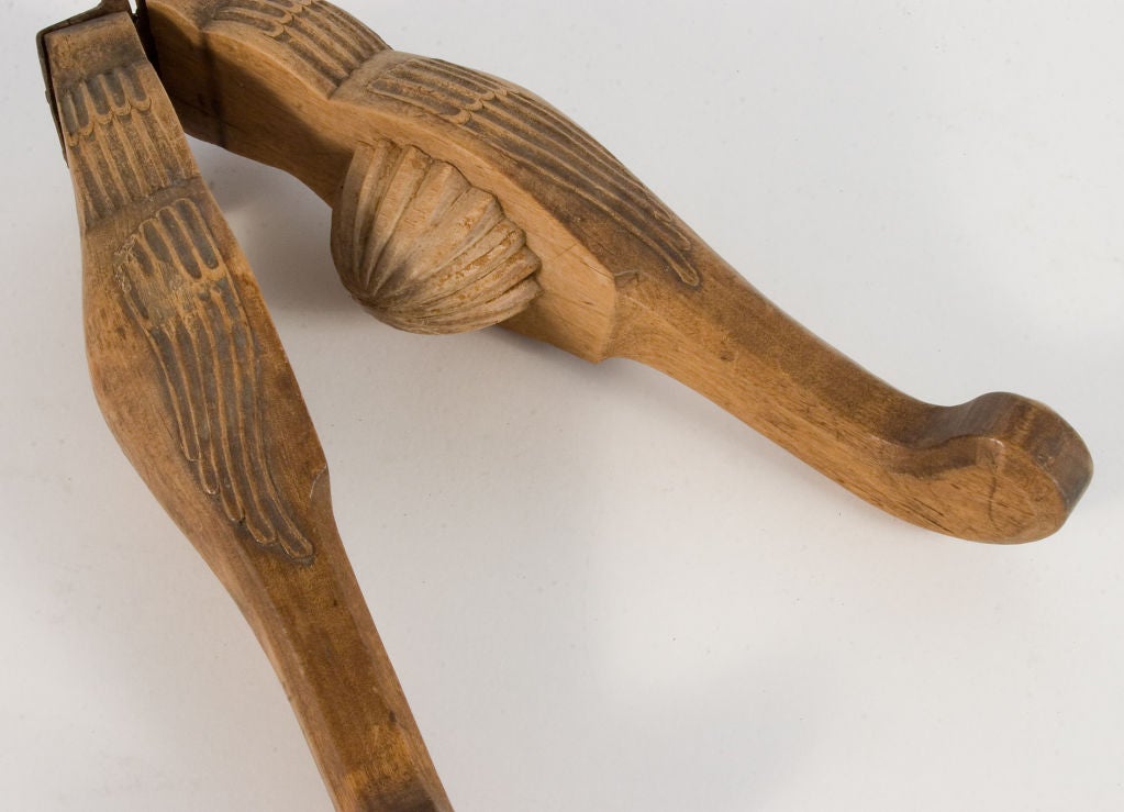 Early 18th century Swedish lemon squeezer in birch wood. These folk art items were made by farmers, usually during the winter, when it was dark outside and they had more time on their hands. These items rarely come up for auction in Sweden, and when