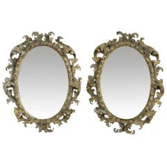 Pair of Oval Rococo Mirrors