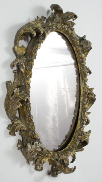 Pair of Oval Rococo Mirrors at 1stdibs
