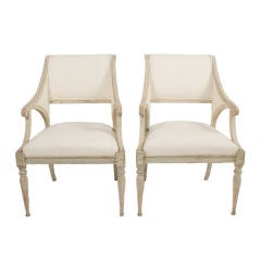 Pair of Gustavian Arm Chairs