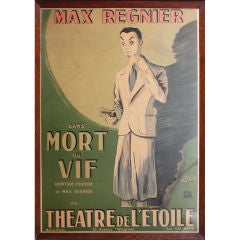 Vintage Very Rare Poster Mort ou Vif 1949