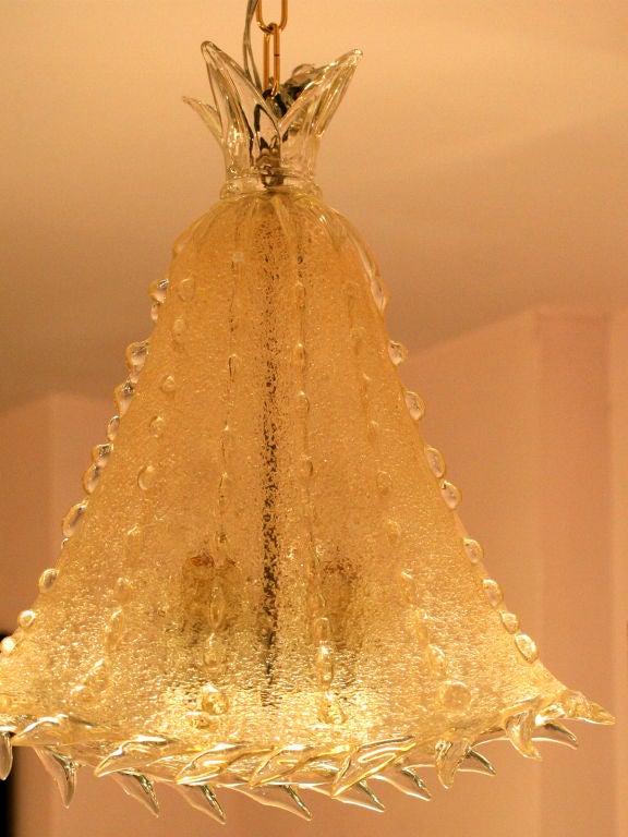 Very rare pair of Venetian Barovier Medusa chandeliers