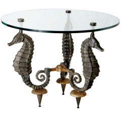 Bronze sea horse table