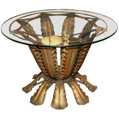 Bronze leaf-motif coffee table