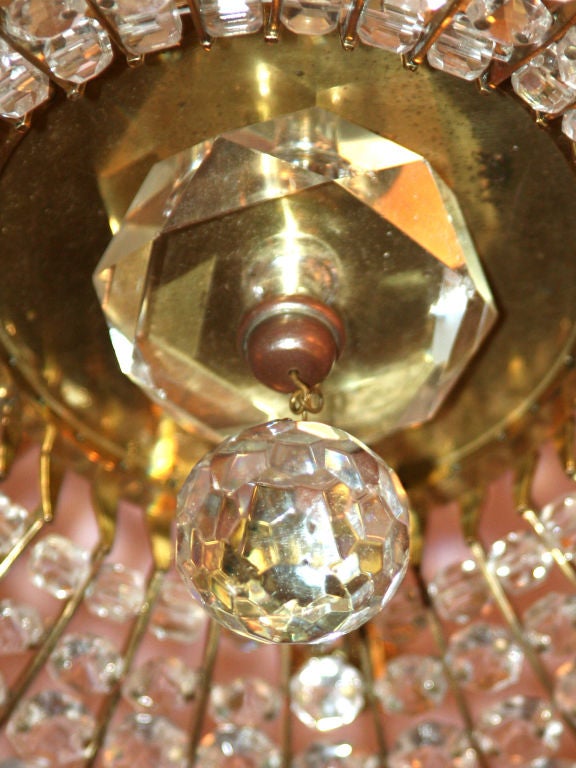 French Crystal Ceiling Light Fixture 1