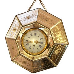 Vintage French mirrored wall clock