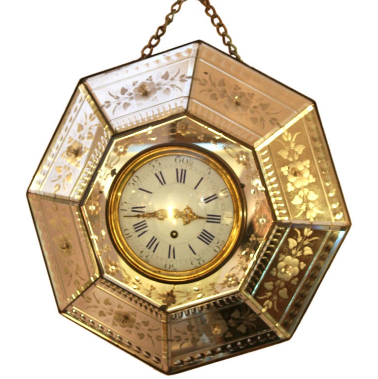 French mirrored wall clock
