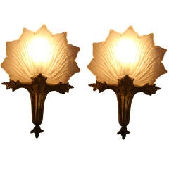 Antique Pair of fan-shaped sconces