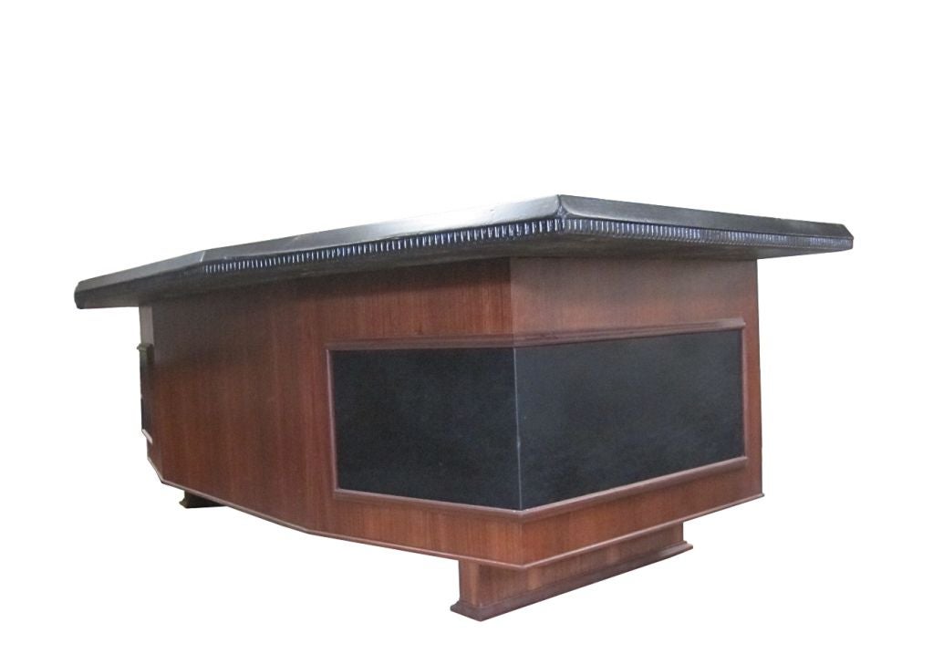 Mid-20th Century Monteverdi & Young Massive Executive Desk With Leather Accents