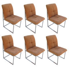 Set of Six (6) MIlo Baughman Dining Chairs