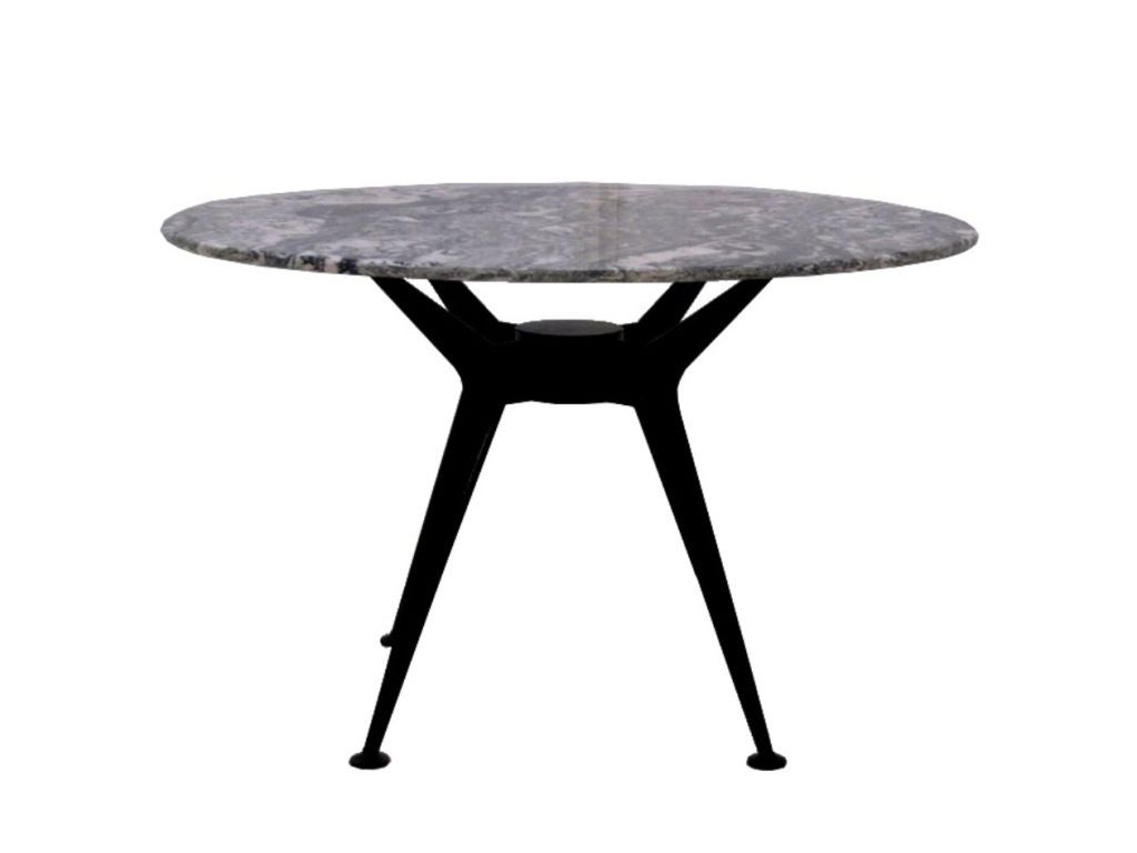 1970's Metal & Marble Table with Architectural Flair