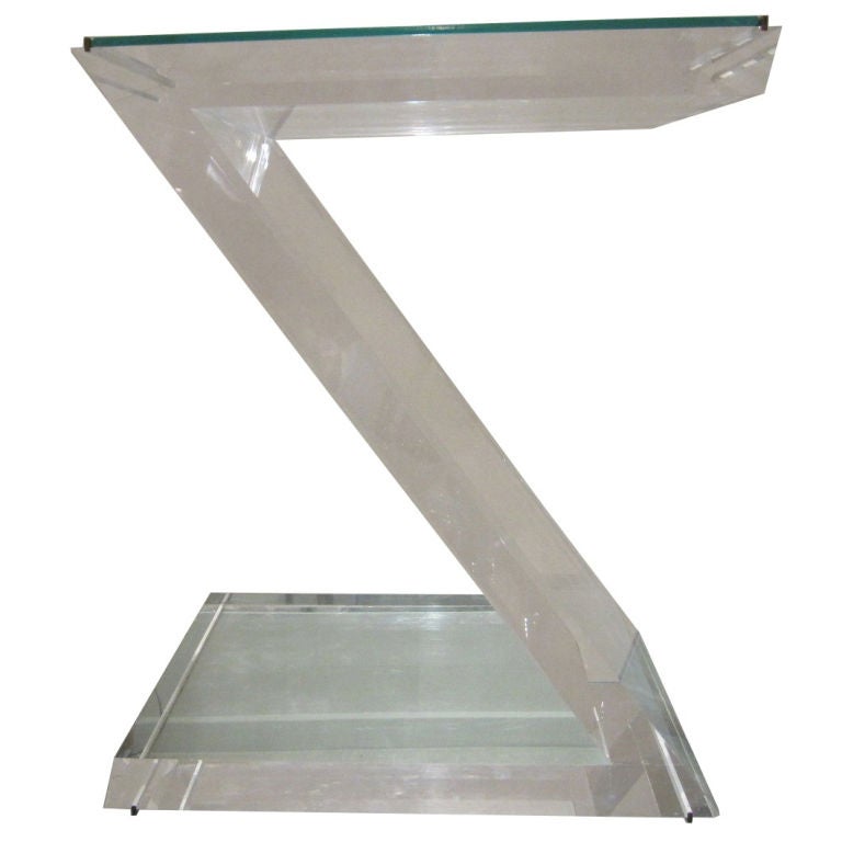 Jeffrey Bigelow Z table "Lucite & Brass" Signed & Dated