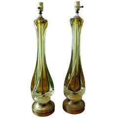 A Pair of Murano Table Lamps by Seguso