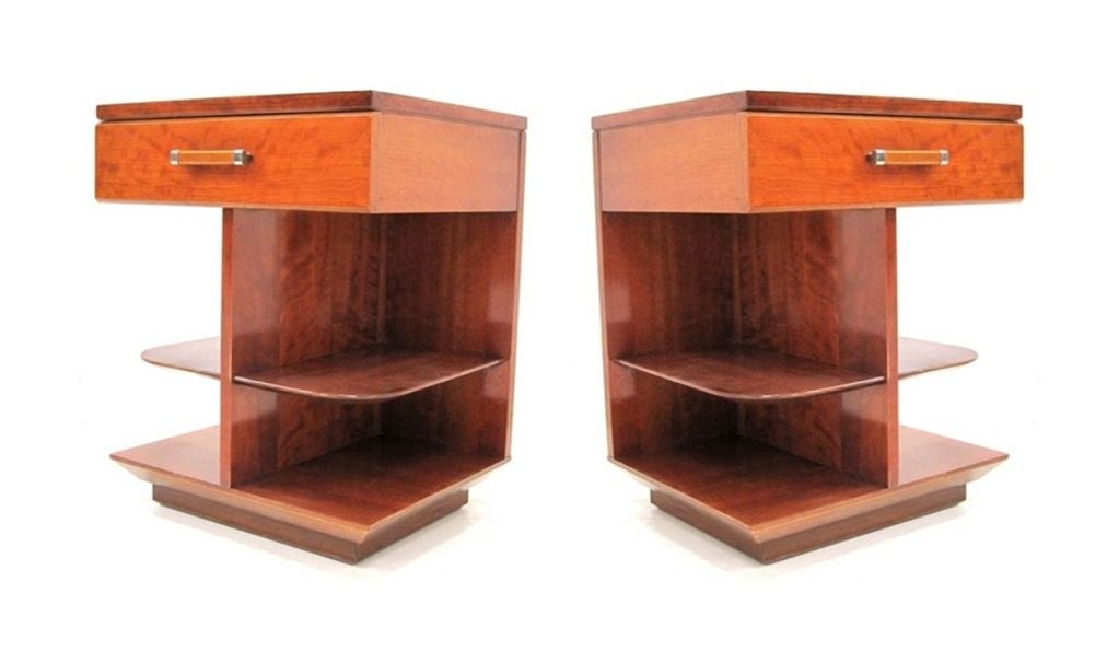 American Pair of Bedside Tables by Renzo Rutili for Johnson