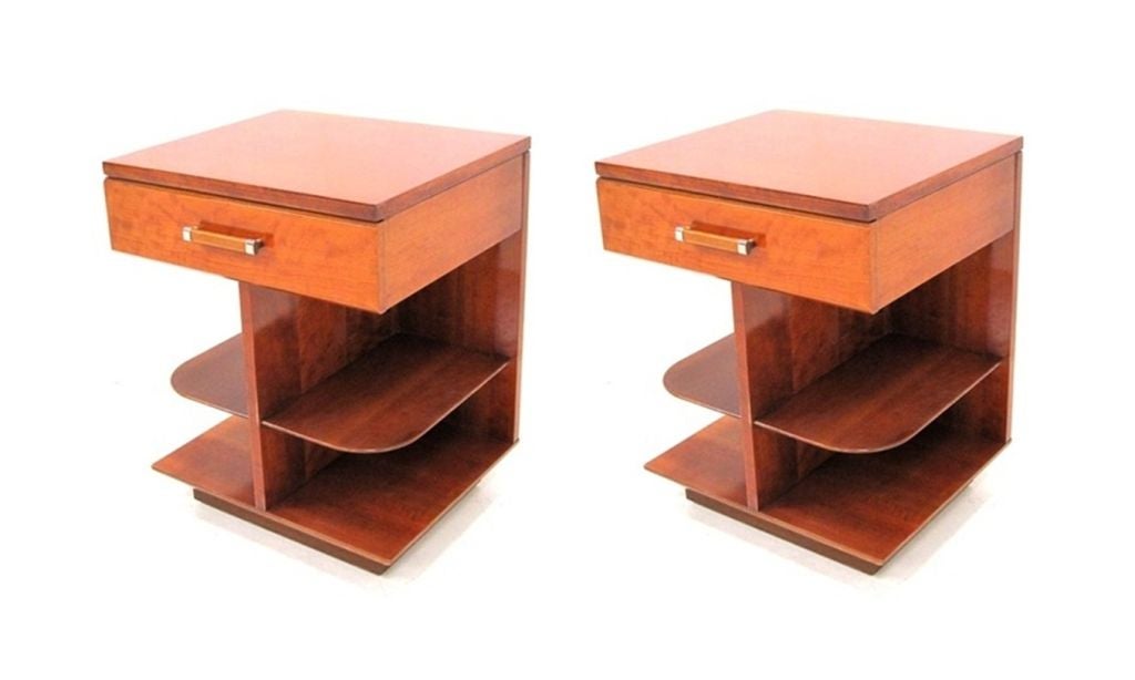 Wood Pair of Bedside Tables by Renzo Rutili for Johnson