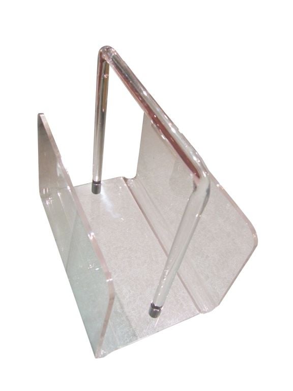 lucite magazine rack