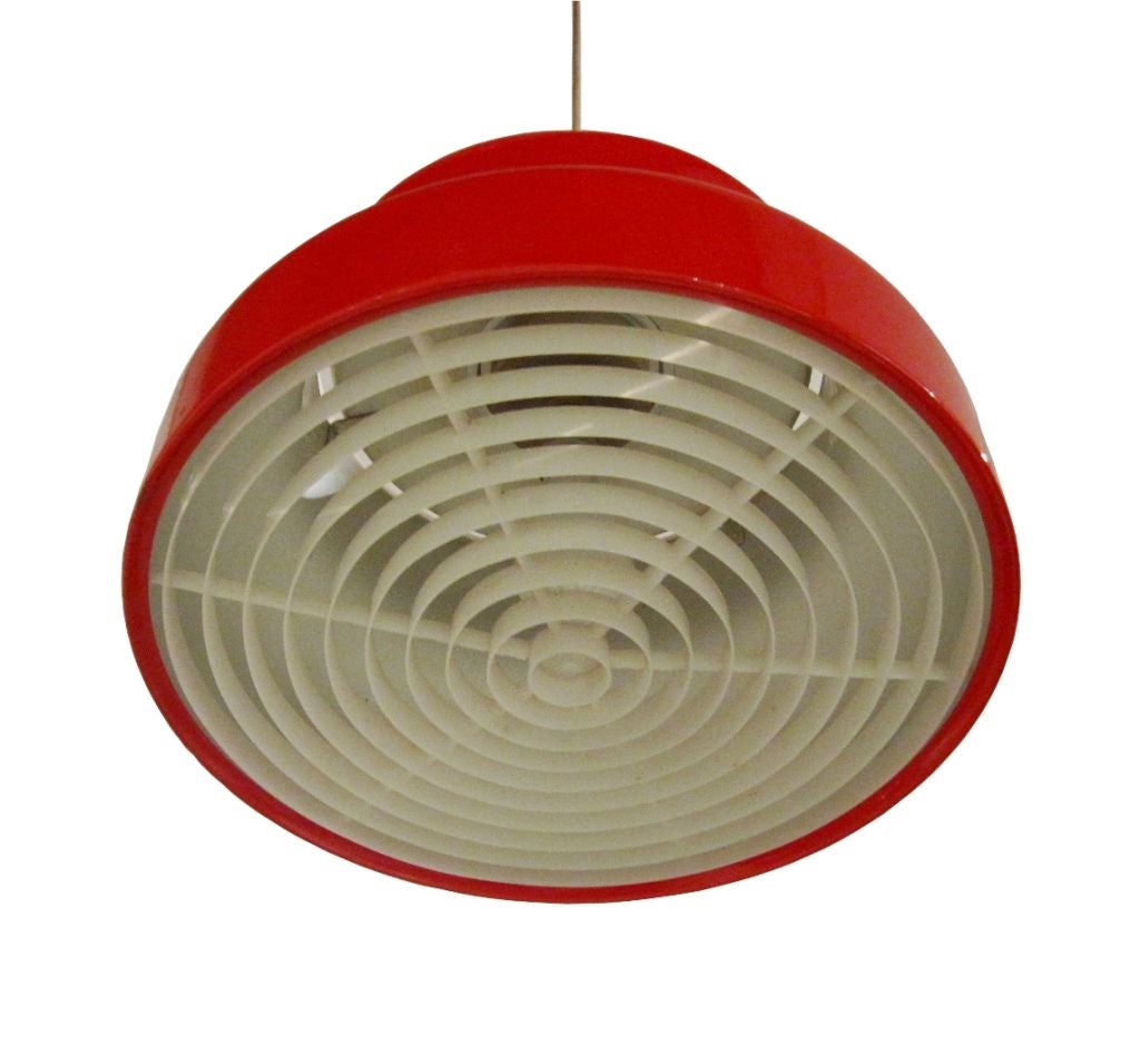Mid-Century Modern Red Metal Ceiling Fixture by Anders Pherson 1968 (As seen on Girls)