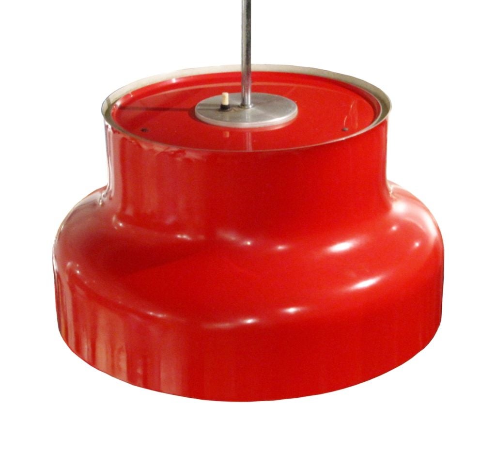 Swedish Red Metal Ceiling Fixture by Anders Pherson 1968 (As seen on Girls)