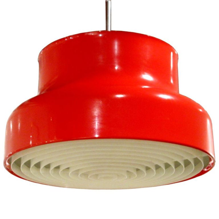 Red Metal Ceiling Fixture by Anders Pherson 1968 (As seen on Girls)