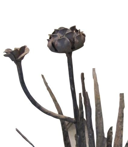 Striking Metal Plant Sculpture after Paul Evans