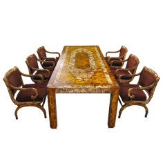 Used One Of A Kind Dining Set By Phyllis Morris/ Lrg Table 
6 Chairs
