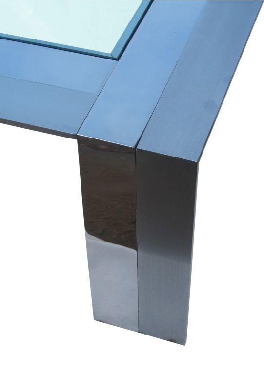Table Made of Brushed Steel and Nickel by Elaine Cohen for DIA In Good Condition In Los Angeles, CA