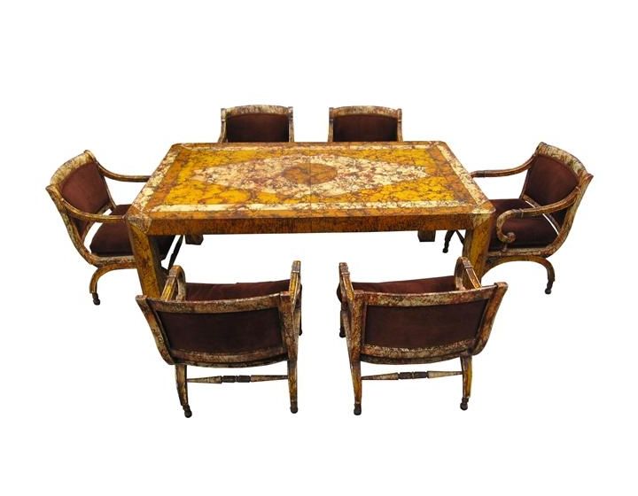 One Of A Kind Dining Set By Phyllis Morris/ Lrg Table & 6 Chairs