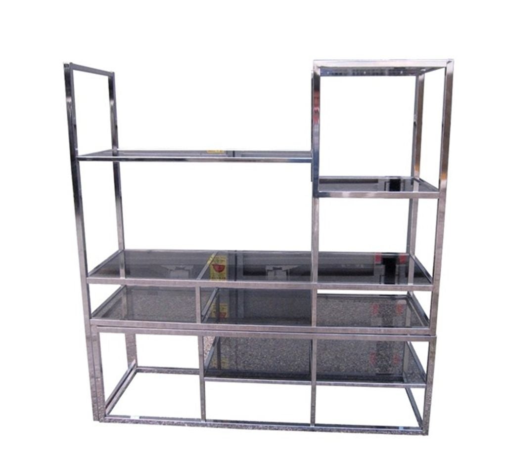 One Of A Kind, Expandable Chrome & Glass Etagere, Circa 1970's 2