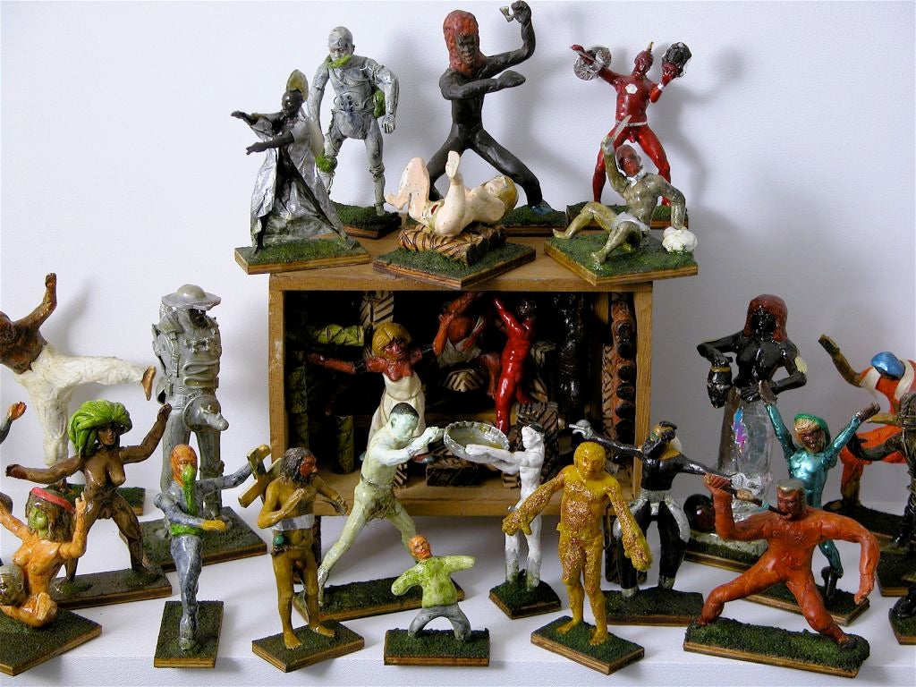 These figures, a menagerie of characters from the primordial to the super human 

are the work of one man’s obsession: Mr. Esposito, a Dominican-American man 

Who worked as a hospital attendant at Columbia Presbyterian.

Washington Heights,