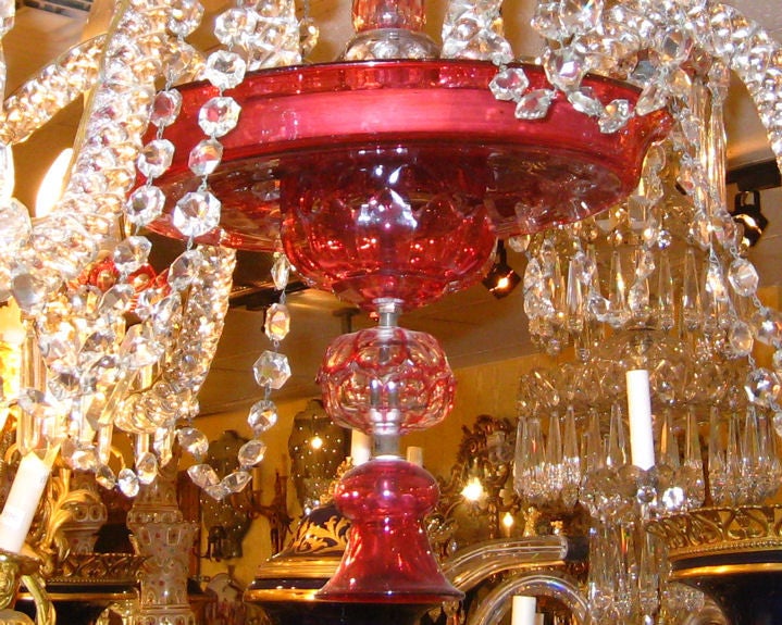 antique red chandelier