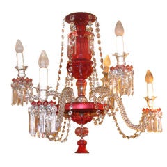 Antique Ruby Red Glass Chandelier