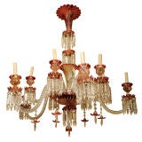 Baccarat Rose Tiente Swirl Glass Chandelier