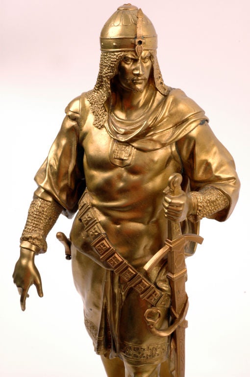 French Pair of Gilt Bronze Saracen Warriors by Emile Louis Picault