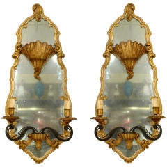 Pair of Mirrored Sconces By Maison Jansen