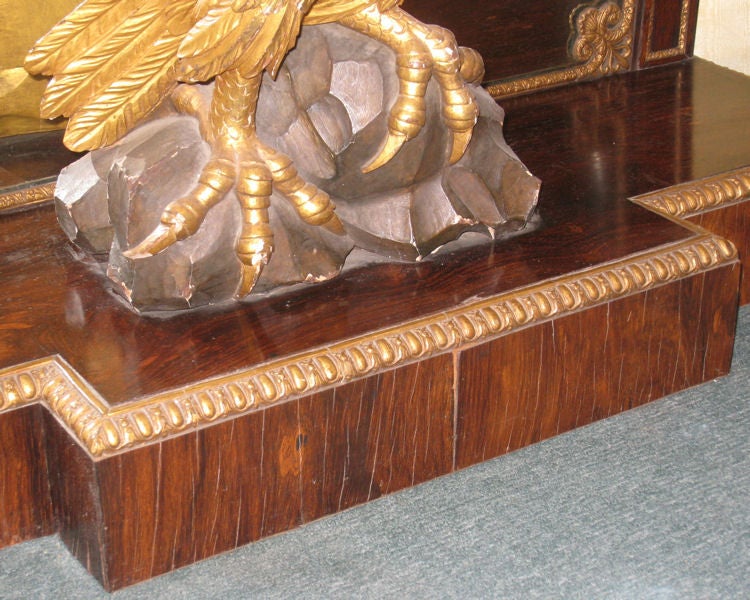 19th Century Pair of Regency Revival Pier Tables with Carved Eagles