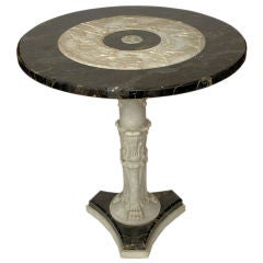 Neoclassical Italian Marble Pedestal Center Table 6