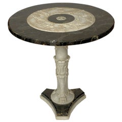 Neoclassical Italian Marble Pedestal Center Table