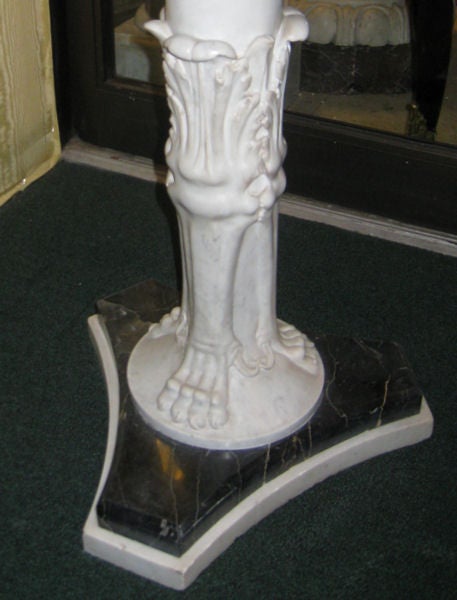 Neoclassical Italian Marble Pedestal Center Table For Sale 4