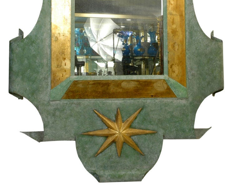 Large Metal Mirror After Andre Arbus & Gilbert Poillerat In Good Condition In New York, NY