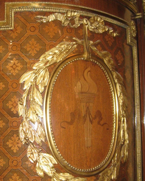 Very Important Palace Size Louis XVI Style Marquetry Parquetry Tall Commode 3